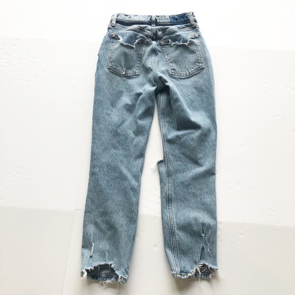 ABERCROMBIE High Rise Mom Jeans Ripped Distressed Straight Leg Womens 26 - Picture 4 of 11